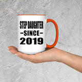 Step Daughter Since 2019 - 15oz Accent Mug Orange