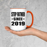 Step Father Since 2019 - 15oz Accent Mug Orange