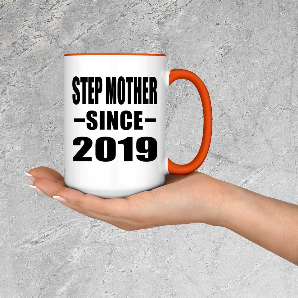 Step Mother Since 2019 - 15oz Accent Mug Orange