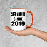 Step Mother Since 2019 - 15oz Accent Mug Orange