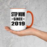 Step Mum Since 2019 - 15oz Accent Mug Orange