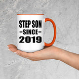 Step Son Since 2019 - 15oz Accent Mug Orange