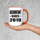 Accountant Since 2019 - 15oz Accent Mug Orange