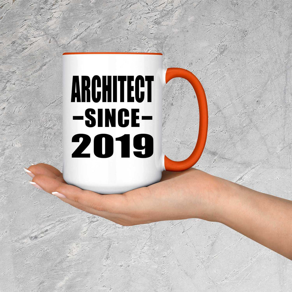 Architect Since 2019 - 15oz Accent Mug Orange