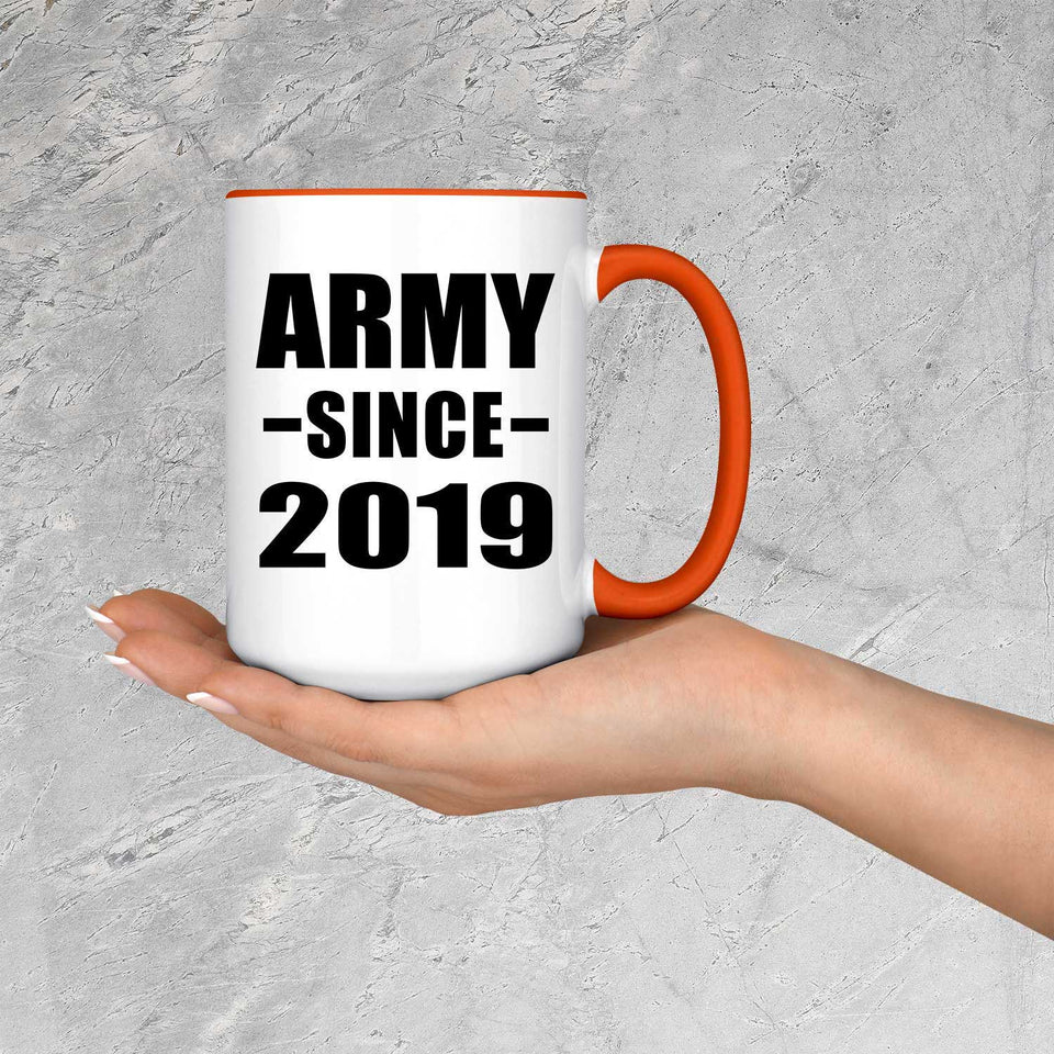 Army Since 2019 - 15oz Accent Mug Orange