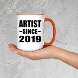 Artist Since 2019 - 15oz Accent Mug Orange