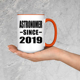 Astronomer Since 2019 - 15oz Accent Mug Orange