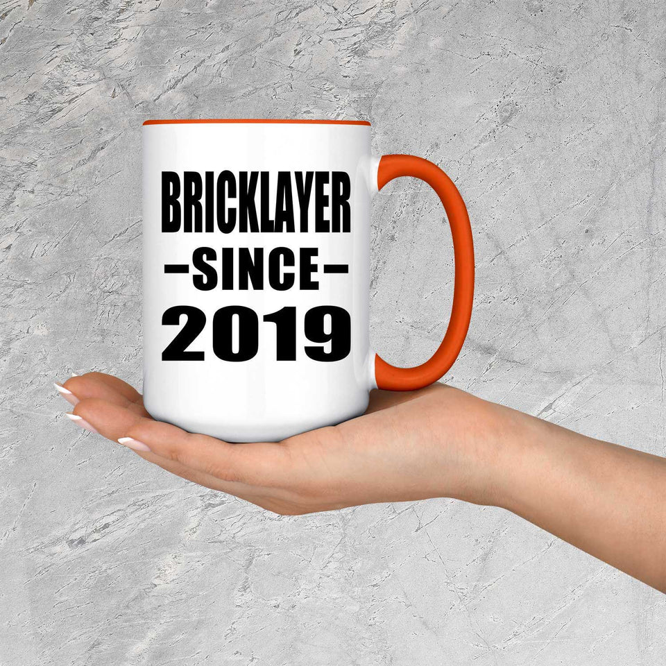 Bricklayer Since 2019 - 15oz Accent Mug Orange