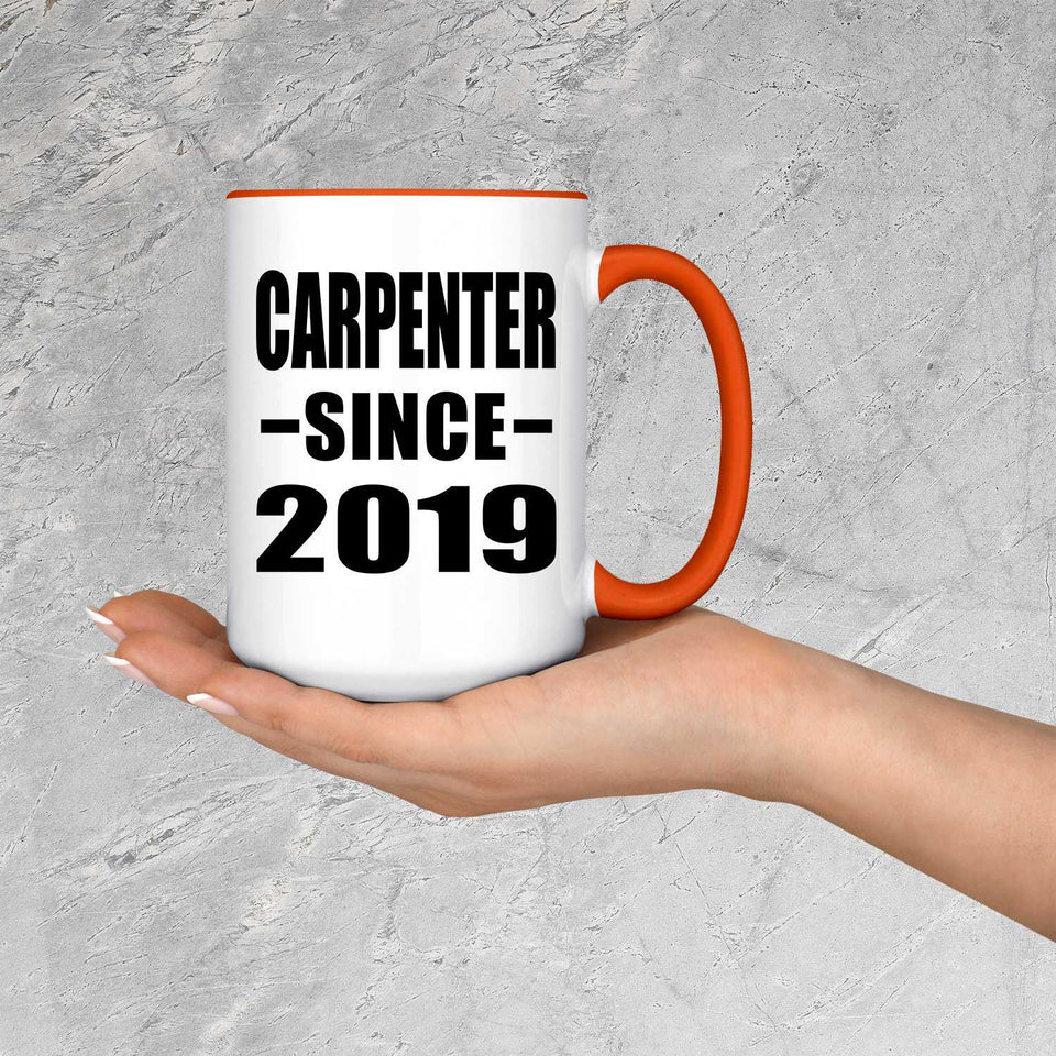 Carpenter Since 2019 - 15oz Accent Mug Orange