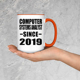Computer Systems Analyst Since 2019 - 15oz Accent Mug Orange