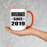 Housemaker Since 2019 - 15oz Accent Mug Orange