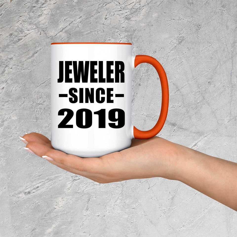 Jeweler Since 2019 - 15oz Accent Mug Orange