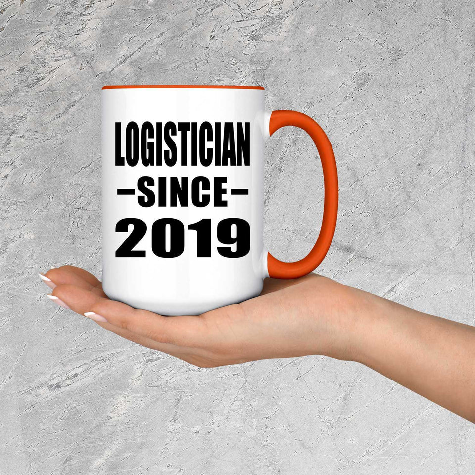 Logistician Since 2019 - 15oz Accent Mug Orange