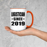 Logistician Since 2019 - 15oz Accent Mug Orange