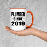Plumber Since 2019 - 15oz Accent Mug Orange