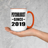 Psychologist Since 2019 - 15oz Accent Mug Orange