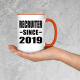 Recruiter Since 2019 - 15oz Accent Mug Orange