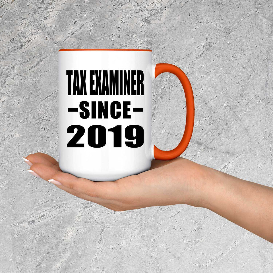 Tax Examiner Since 2019 - 15oz Accent Mug Orange