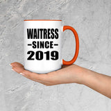 Waitress Since 2019 - 15oz Accent Mug Orange
