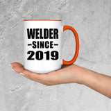 Welder Since 2019 - 15oz Accent Mug Orange