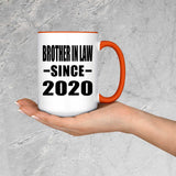 Brother In Law Since 2020 - 15oz Accent Mug Orange