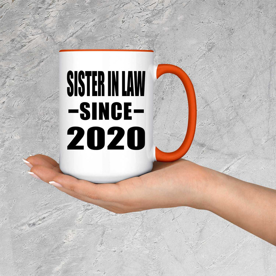 Sister In Law Since 2020 - 15oz Accent Mug Orange