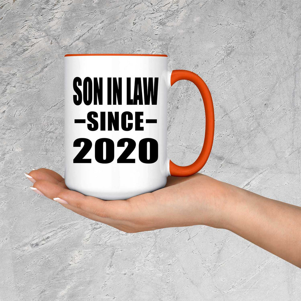 Son In Law Since 2020 - 15oz Accent Mug Orange