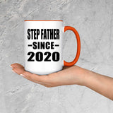 Step Father Since 2020 - 15oz Accent Mug Orange
