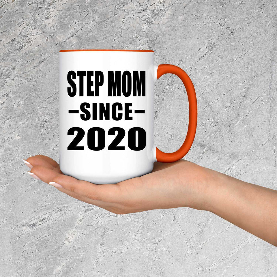 Step Mom Since 2020 - 15oz Accent Mug Orange