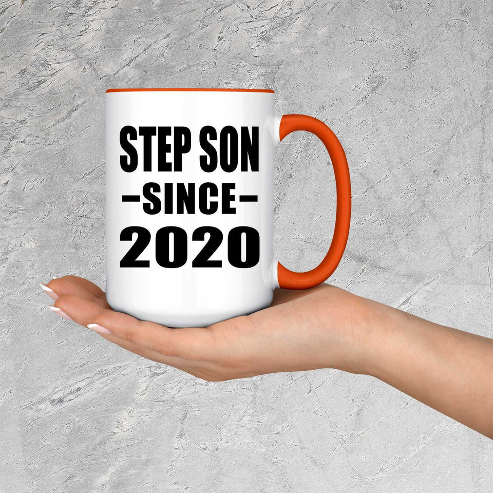 Step Son Since 2020 - 15oz Accent Mug Orange