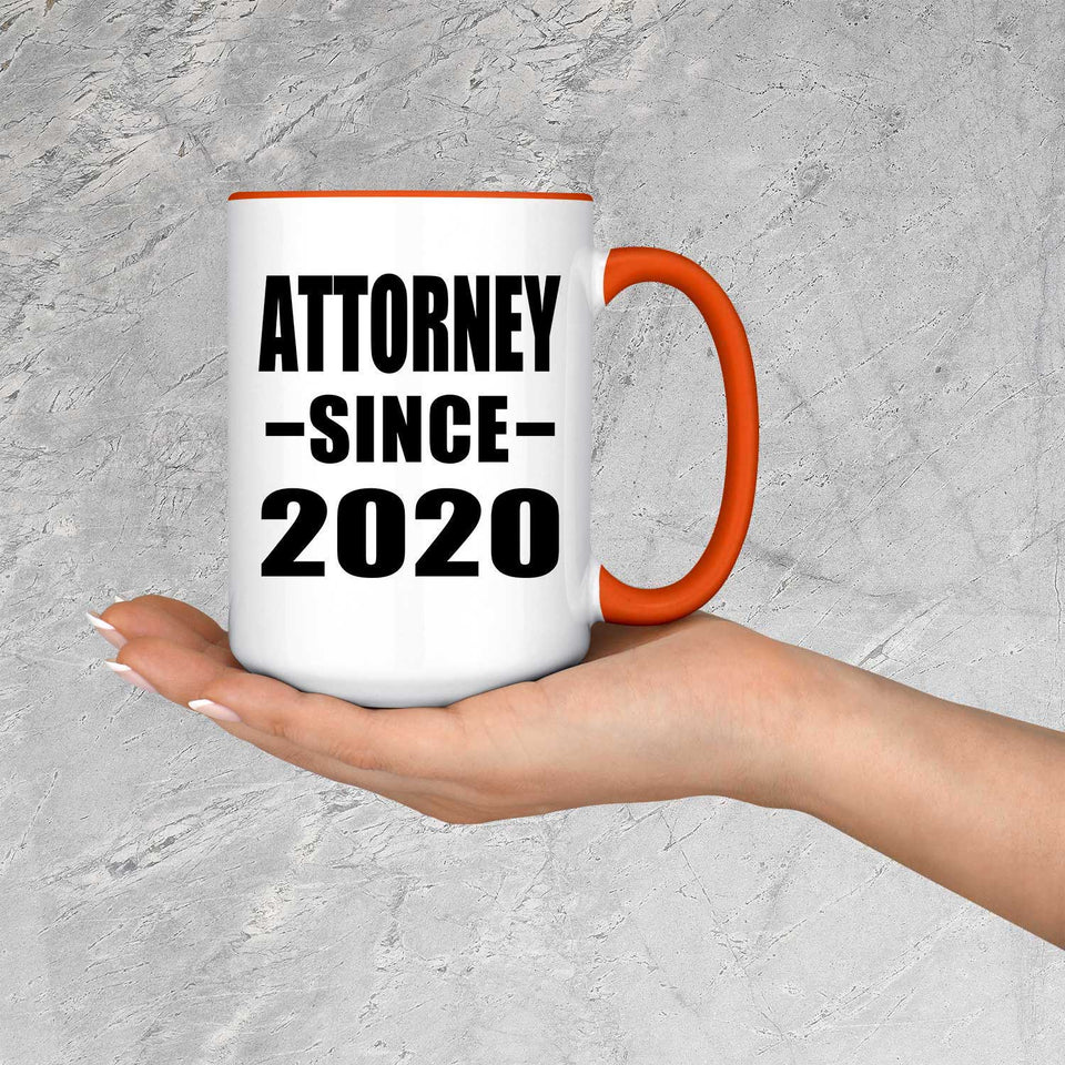 Attorney Since 2020 - 15oz Accent Mug Orange