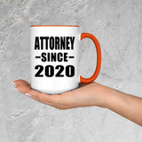 Attorney Since 2020 - 15oz Accent Mug Orange