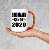 Bricklayer Since 2020 - 15oz Accent Mug Orange