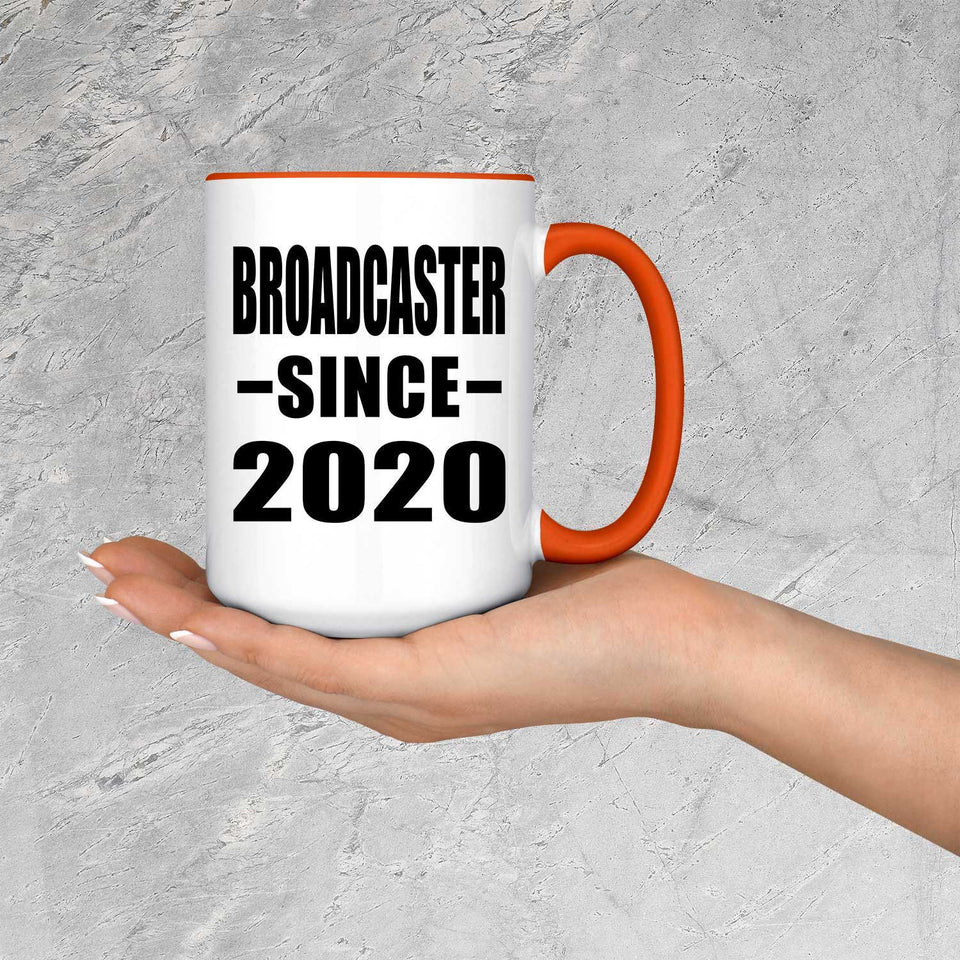 Broadcaster Since 2020 - 15oz Accent Mug Orange