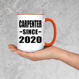 Carpenter Since 2020 - 15oz Accent Mug Orange