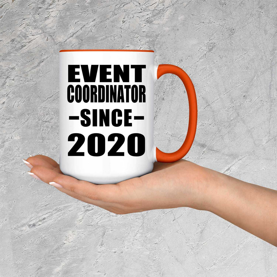 Event Coordinator Since 2020 - 15oz Accent Mug Orange