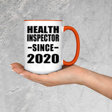 Health Inspector Since 2020 - 15oz Accent Mug Orange