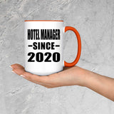 Hotel Manager Since 2020 - 15oz Accent Mug Orange