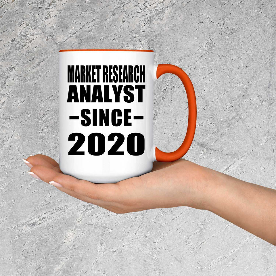 Market Research Analyst Since 2020 - 15oz Accent Mug Orange