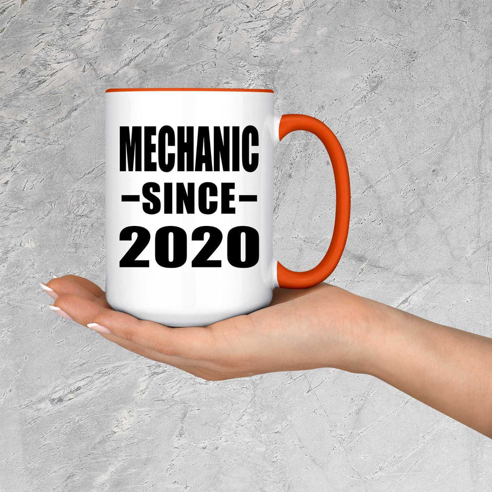 Mechanic Since 2020 - 15oz Accent Mug Orange
