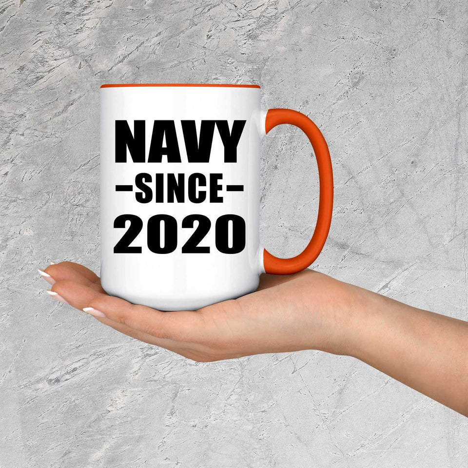 Navy Since 2020 - 15oz Accent Mug Orange