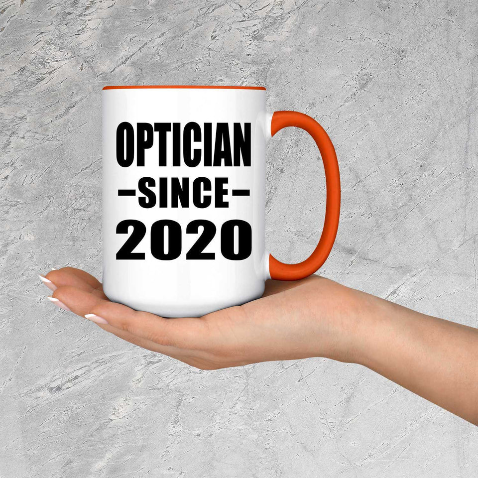 Optician Since 2020 - 15oz Accent Mug Orange