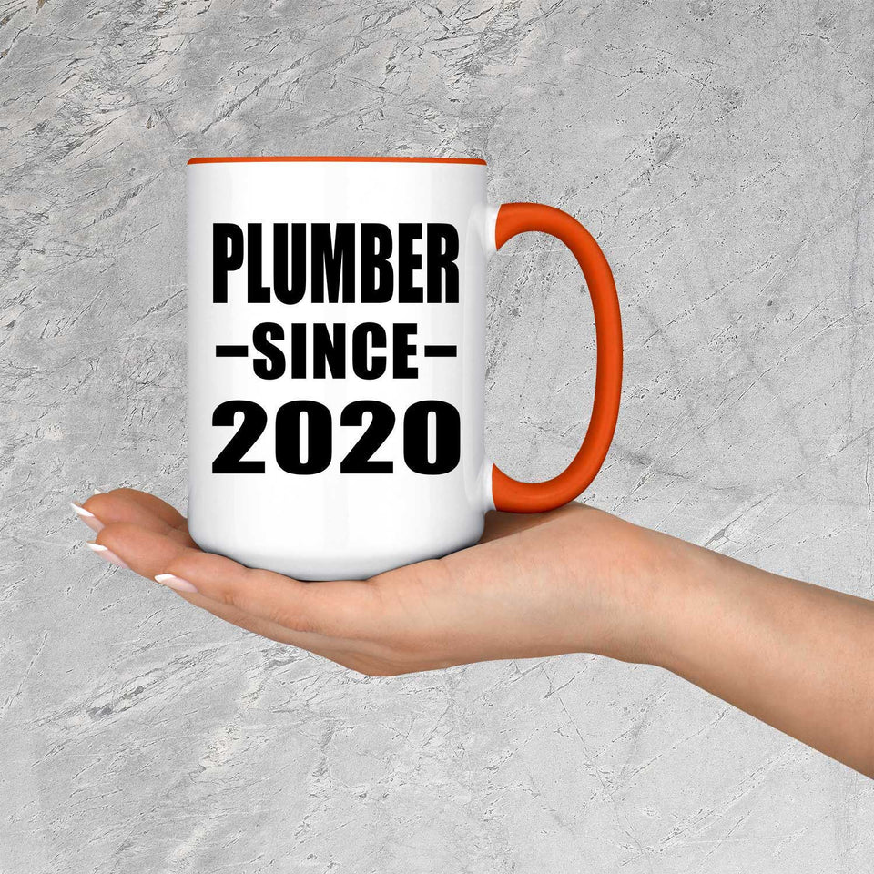 Plumber Since 2020 - 15oz Accent Mug Orange