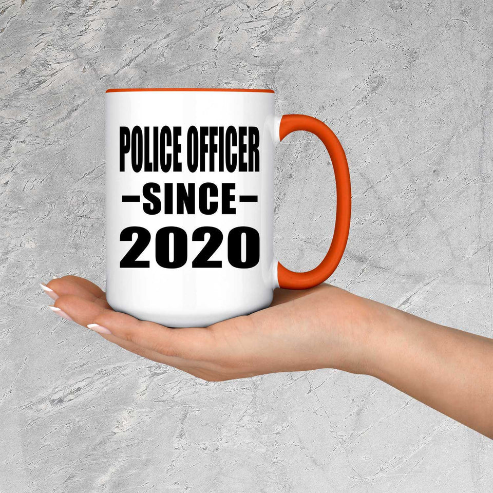 Police Officer Since 2020 - 15oz Accent Mug Orange