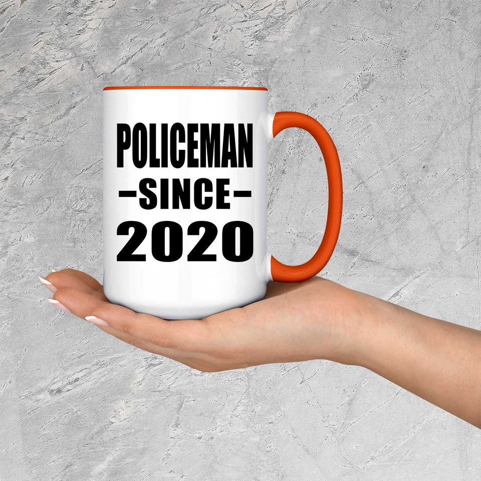 Policeman Since 2020 - 15oz Accent Mug Orange