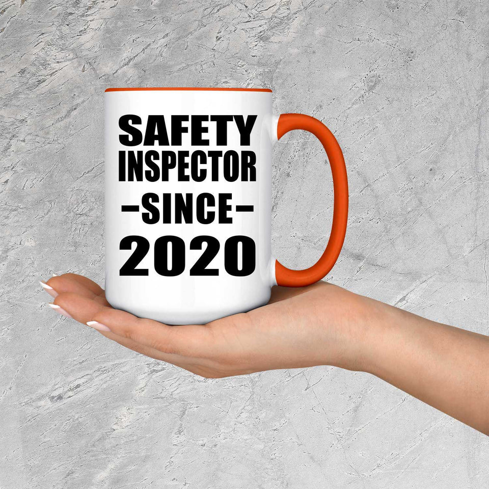 Safety Inspector Since 2020 - 15oz Accent Mug Orange