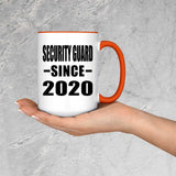 Security Guard Since 2020 - 15oz Accent Mug Orange