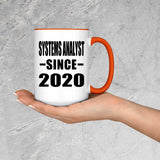 Systems Analyst Since 2020 - 15oz Accent Mug Orange