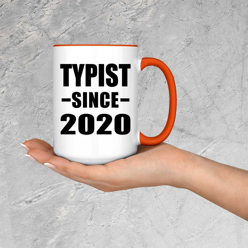 Typist Since 2020 - 15oz Accent Mug Orange