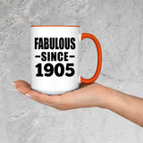 119th Birthday Fabulous Since 1905 - 15oz Accent Mug Orange